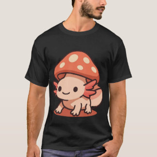 Cute Axolotl with Mushroom Hat T-Shirt