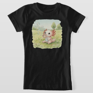 Cute Axolotl with Soap Bubbles – Kid’s T-Shirt