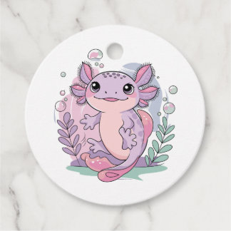 Cute Axolotls Favor Tags