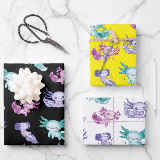 Cute Axolotls Wrapping Paper Sheets