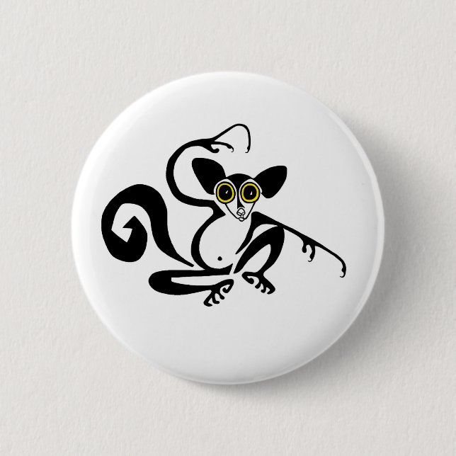 Cute AYE-AYE- Endangered animal graphic Button (Front)