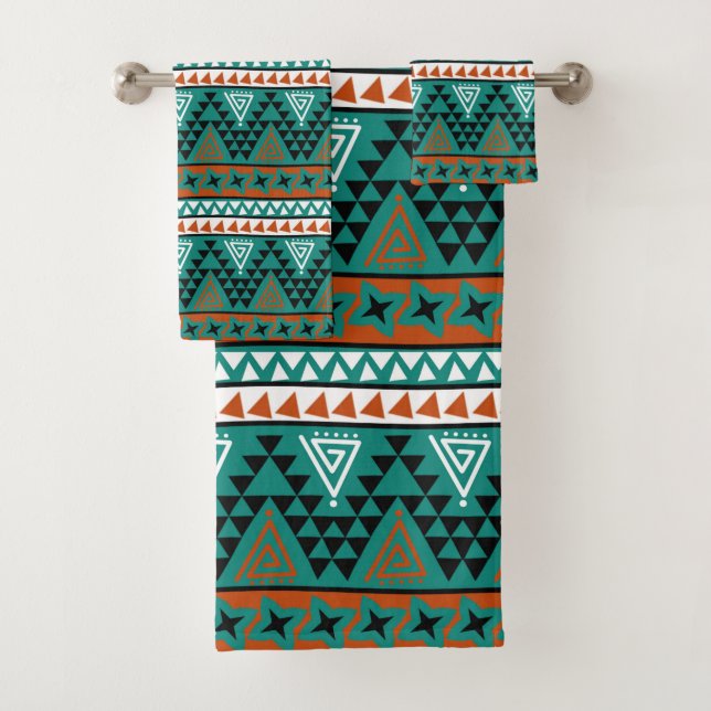 cute aztec pattern decor Bath Towel Set (Insitu)