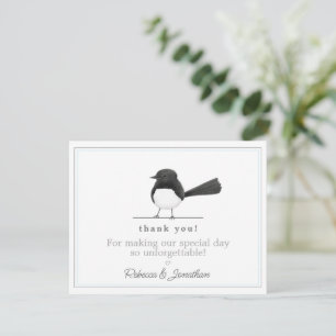 Cute B/W Bird - Simple Elegant Wedding Thank You Note Card