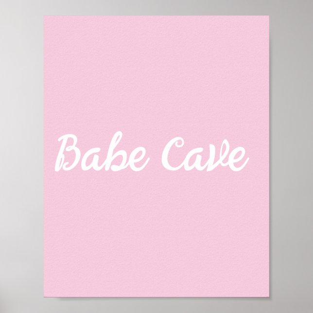 Cute Babe Cave Sign Wall Art (Front)