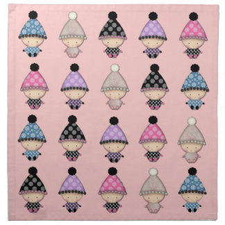 Cute Babies Polkadots Girl Baby Shower Napkin