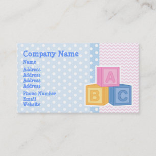 Cute Baby ABC Blocks Polka Dot Business Card