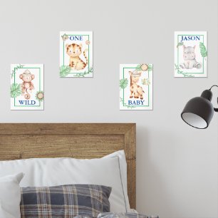 Cute Baby African Animals Print Set