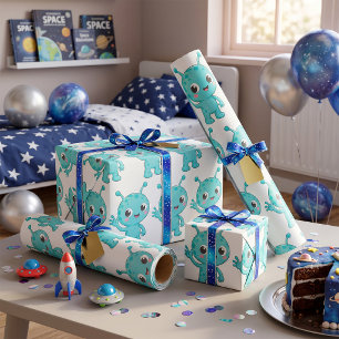 Cute Baby Alien Space Monster Wrapping Paper