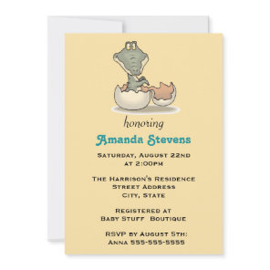 Cute Baby Alligator Baby Shower Invitation