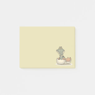 Cute Baby Alligator Cartoon Hatching from Eggshell Post-it Notes
