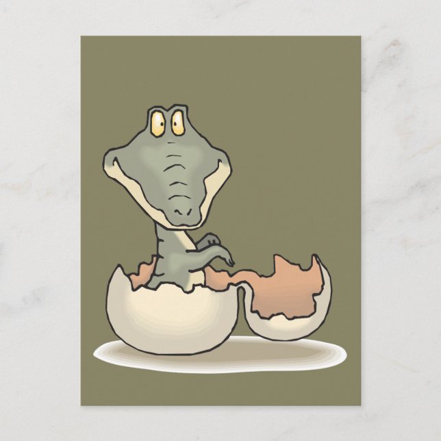Cute baby Alligator Cartoon Postcard (Front)