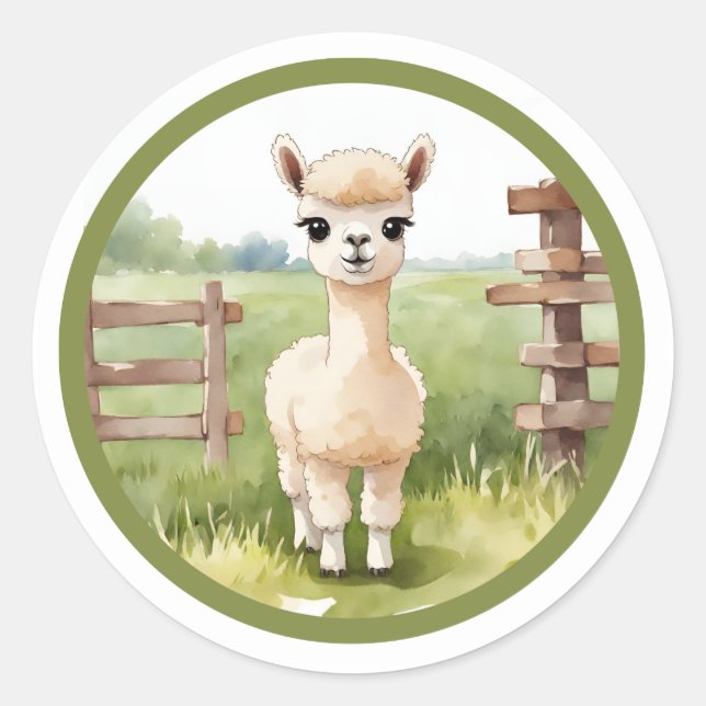Cute Baby Alpaca Stickers (Front)