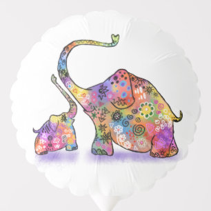 Cute Baby and Mom Elephant Balloon