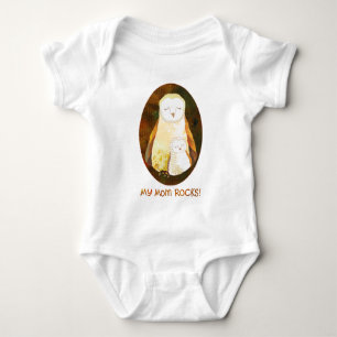 Cute Baby and Mom Owls Bodysuit