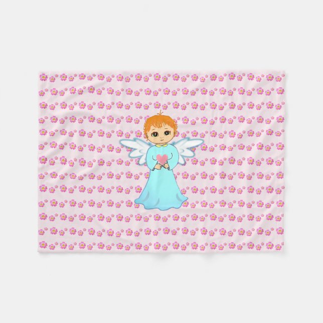Cute Baby Angel Fleece Blanket (Front (Horizontal))