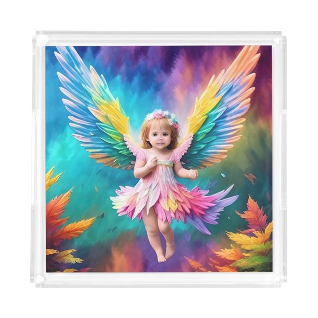 Cute Baby Angel Wings Art-38424 Acrylic Tray (Front)