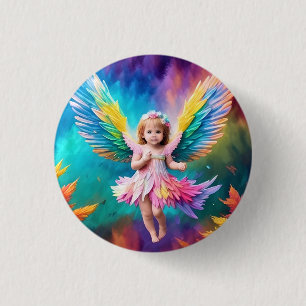 Cute Baby Angel Wings Art-38424 Button