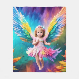 Cute Baby Angel Wings Art-38424 Fleece Blanket