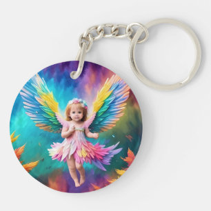 Cute Baby Angel Wings Art-38424 Keychain