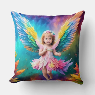 Cute Baby Angel Wings Art-38424 Throw Pillow
