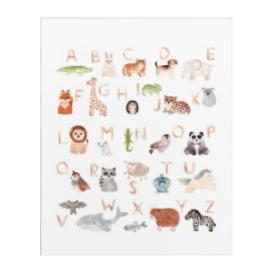 Cute Baby Animal Alphabet Acrylic Print