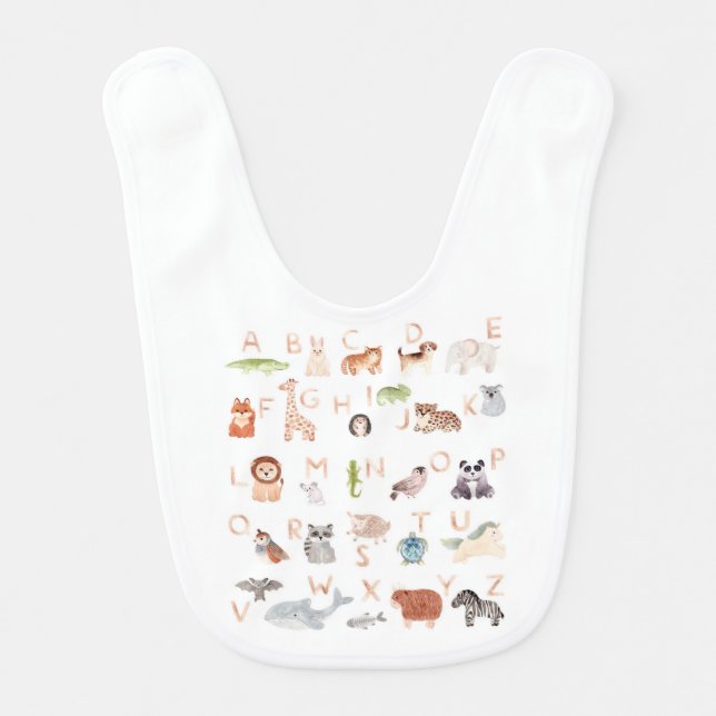 Cute Baby Animal Alphabet Bib (Front)