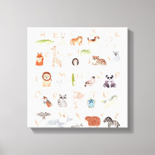 Cute Baby Animal Alphabet Canvas Print