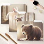 Cute Baby Animal File Folders<br><div class="desc">File Folders with a cute watercolor baby bear,  deer and bunny in the forest in soft earth tones with the soft sunlight. A cute design for everyday.
Kate Eden Art</div>