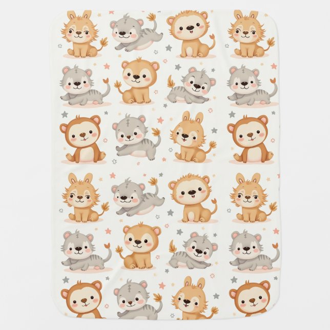 Cute Baby Animal Kids Blanket (Front)