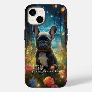 Cute Baby Animal Puppy French Bulldog Floral Case-Mate iPhone 14 Case