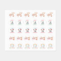 Cute Baby Animal Sticker Sheet – Adorable Giraffe,