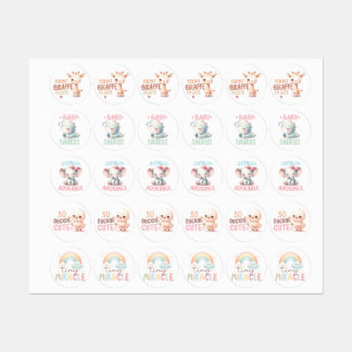 Cute Baby Animal Sticker Sheet – Adorable Giraffe,
