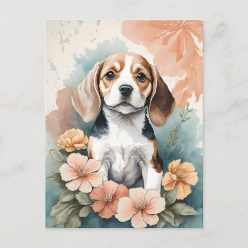 Cute Baby Animals  Adorable Beagle Puppy  Postcard