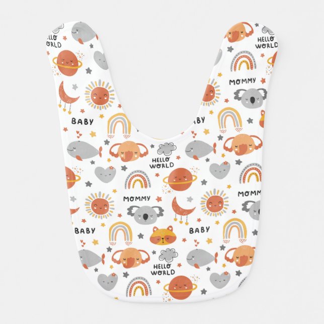 Cute Baby Animals Baby Bibs (Front)