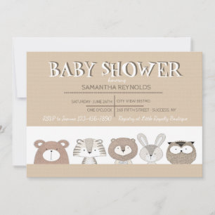 Cute Baby Animals Baby Shower Invitation