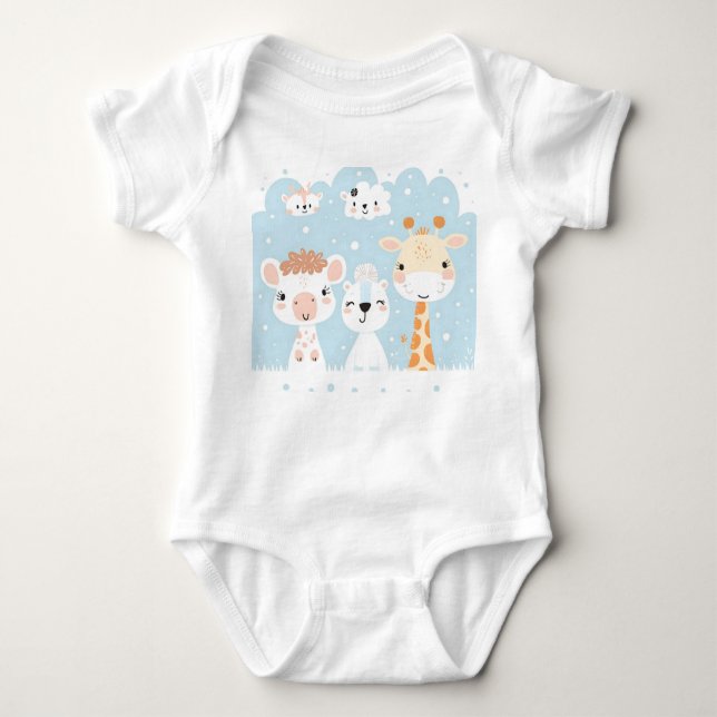 Cute Baby Animals Bodysuit (Front)