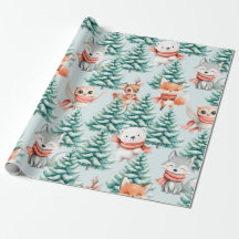 Cute Baby Animals Christmas Wrapping Paper