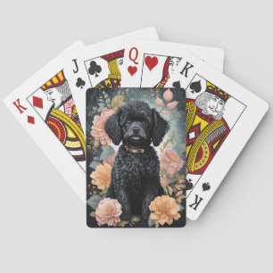 Cute Baby Animals Cute Black Poodle Puppy Poker Cards
