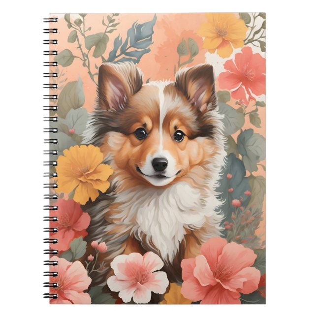 Cute Baby Animals | Cute Shetland Sheepdog Puppy Notebook (Front)