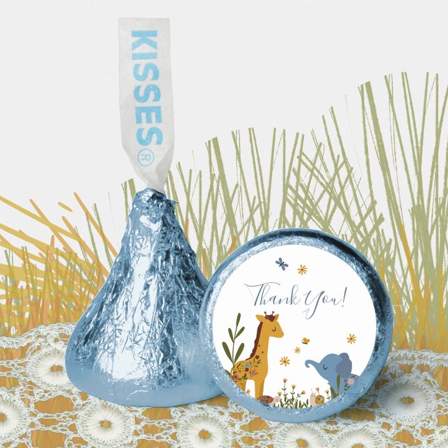 Cute Baby Animals Floral Baby Shower Hershey®'s Kisses® (Cute Jungle Animals Baby Shower Hershey®'s Kisses® ©Susanne Sachers - Sunny Mind Design 🌞)