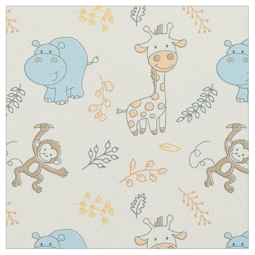 Cute Baby Animals for a Cute Baby Boy Fabric