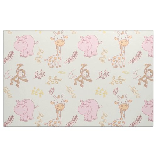 Cute Baby Animals for a Cute Baby Girl Fabric 3