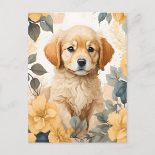 Cute Baby Animals Golden Retriever Puppy Postcard