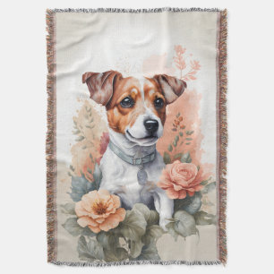 Cute Baby Animals Jack Russell Terrier Puppy Throw Blanket