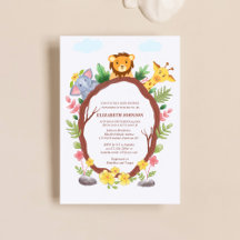 cute baby animals jungle safari baby shower