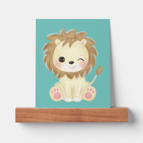 Cute Baby Animals Lion Collection Nursery Wall Art Picture Ledge