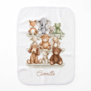 Cute Baby Animals Personalized Burp Cloth