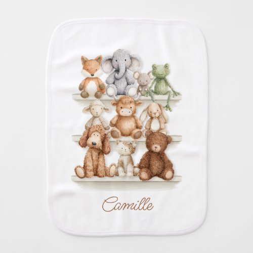 Cute Baby Animals Personalized Burp Cloth