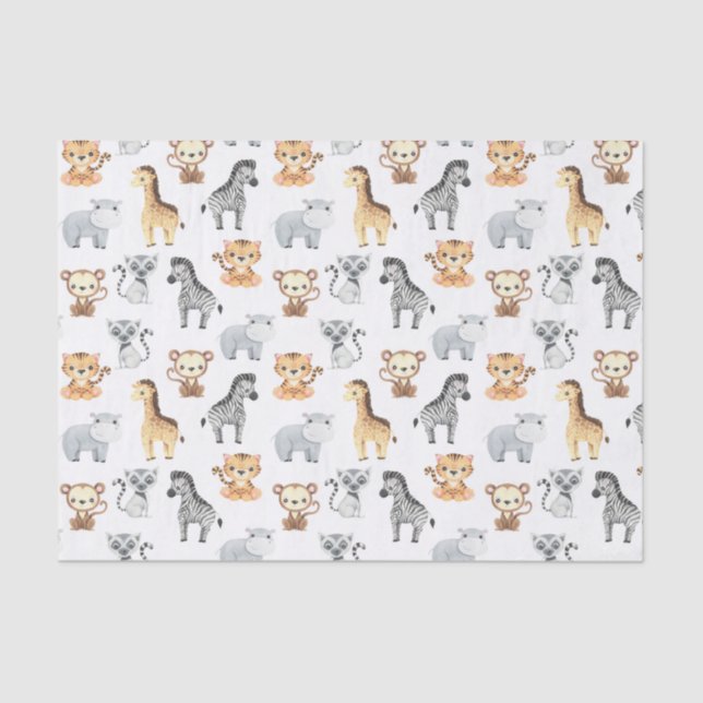 Cute Baby Animals Tissue Paper (Front)