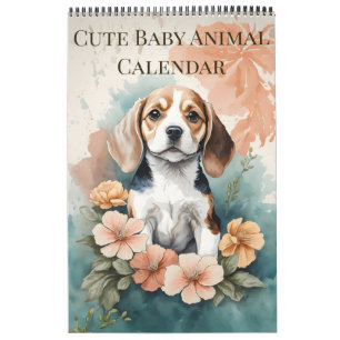 Cute Baby Animals Watercolor 2026 Calendar